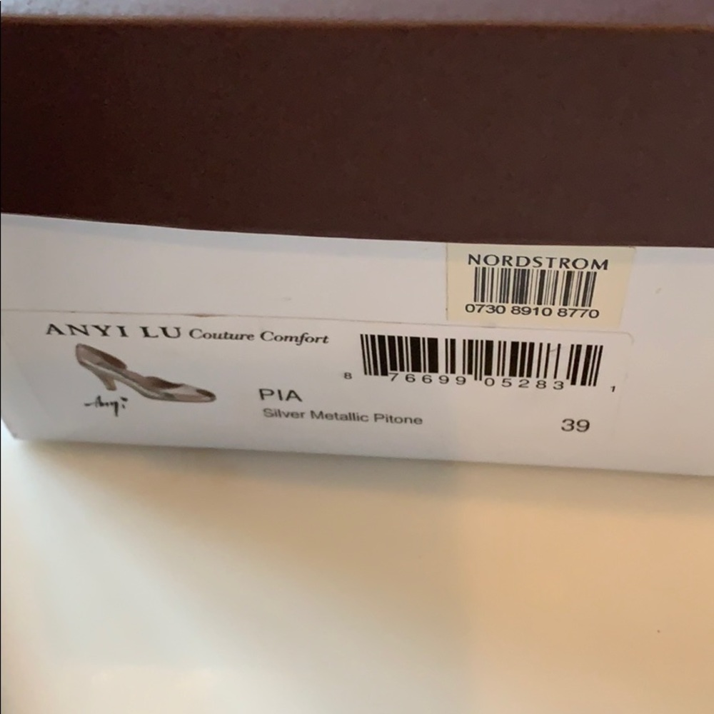 Anyi Lu Silver Python Peep Toe - image 6